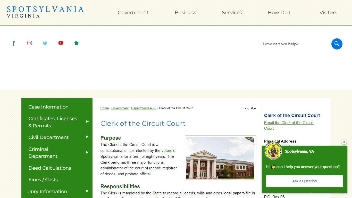 Clerk of the Circuit Court | Spotsylvania County, VA